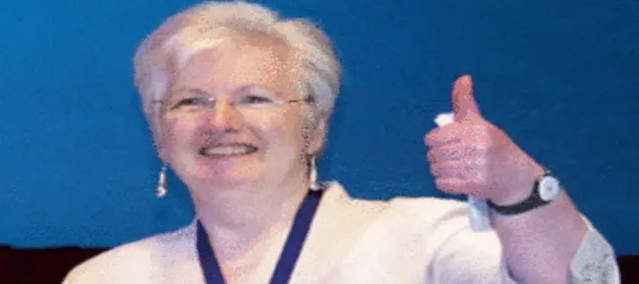 Mary Brennan giving the thumbs-up