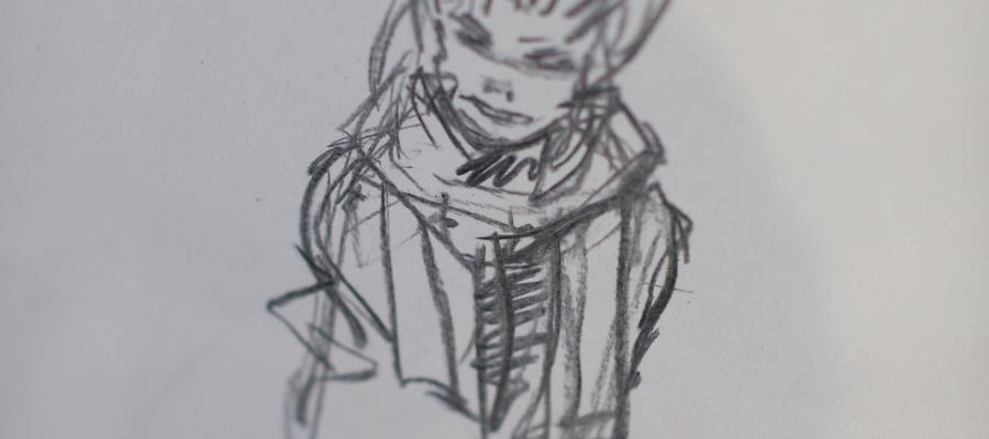 Image of a sketch being drawn