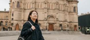 Former IFP student outside McEwan Hall