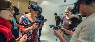 People using virtual reality technology