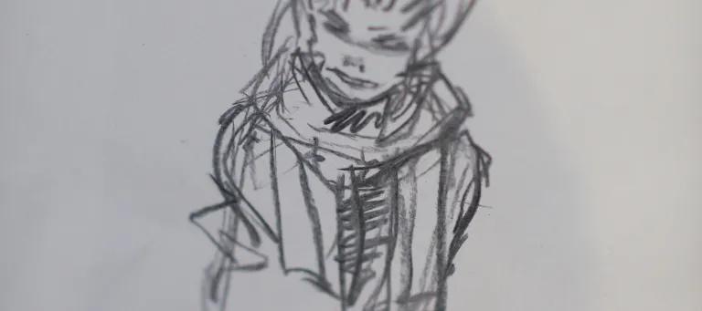 Image of a sketch being drawn