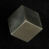 One Pound Coin, 2017 by Lara Hirst - Exploring material and perceptions of value, Hirst transforms a single pound coin by recasting it into a perfect cube