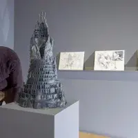 Anca Benera and Arnold Estefan. The Delusion of the Commons.  3D printed model. Pictured – James Clegg, Curator at Talbot Rice