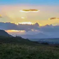 Clouds over a mountain