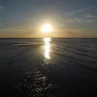 Sunset over ocean