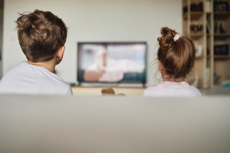 Children watching television