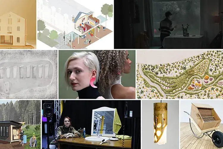 Montages of student work from ECA Degree show 2022