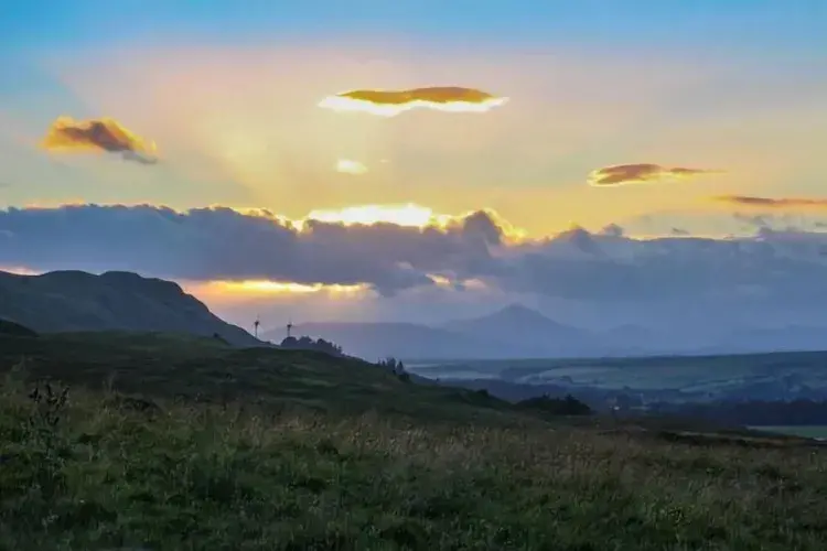 Clouds over a mountain