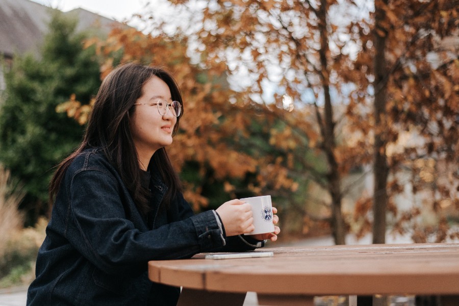 ifp student drinking coffee