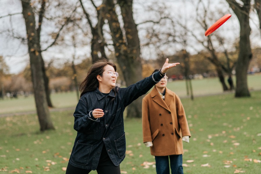 IFP students playing frisbee